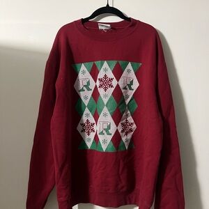 Champion Red and Green Argyle Crewneck Sweater